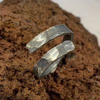 Silberring Schwarz-Gehämmert Gr.65