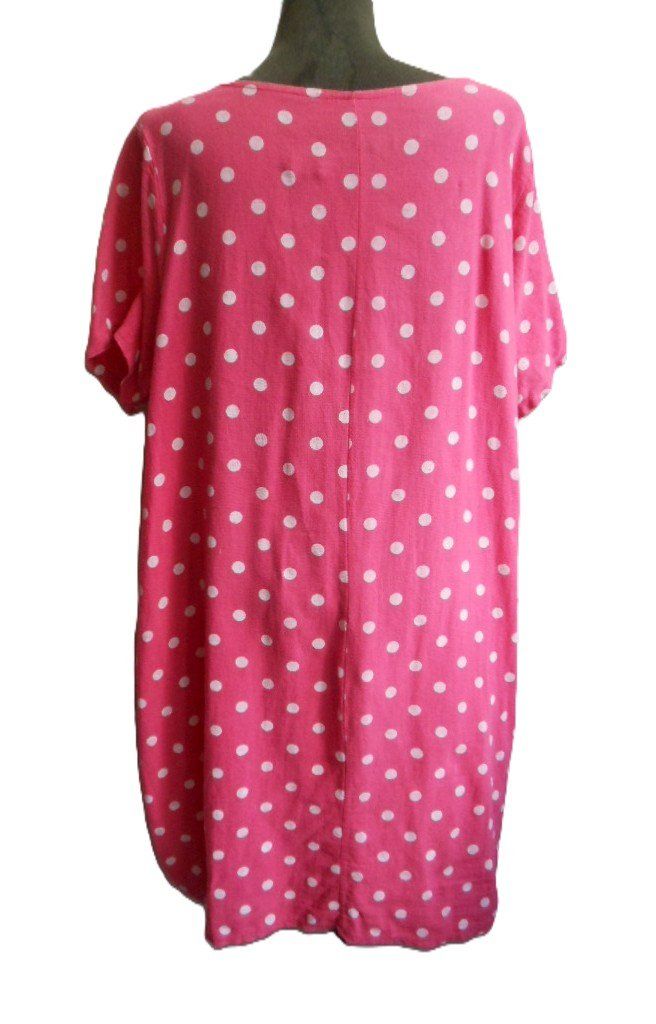 Vestiti: Gr. 46 48 s. Masse Sommerkleid pink weiss Baumwolle – Usato da Basel venduto da frausommerwind 3