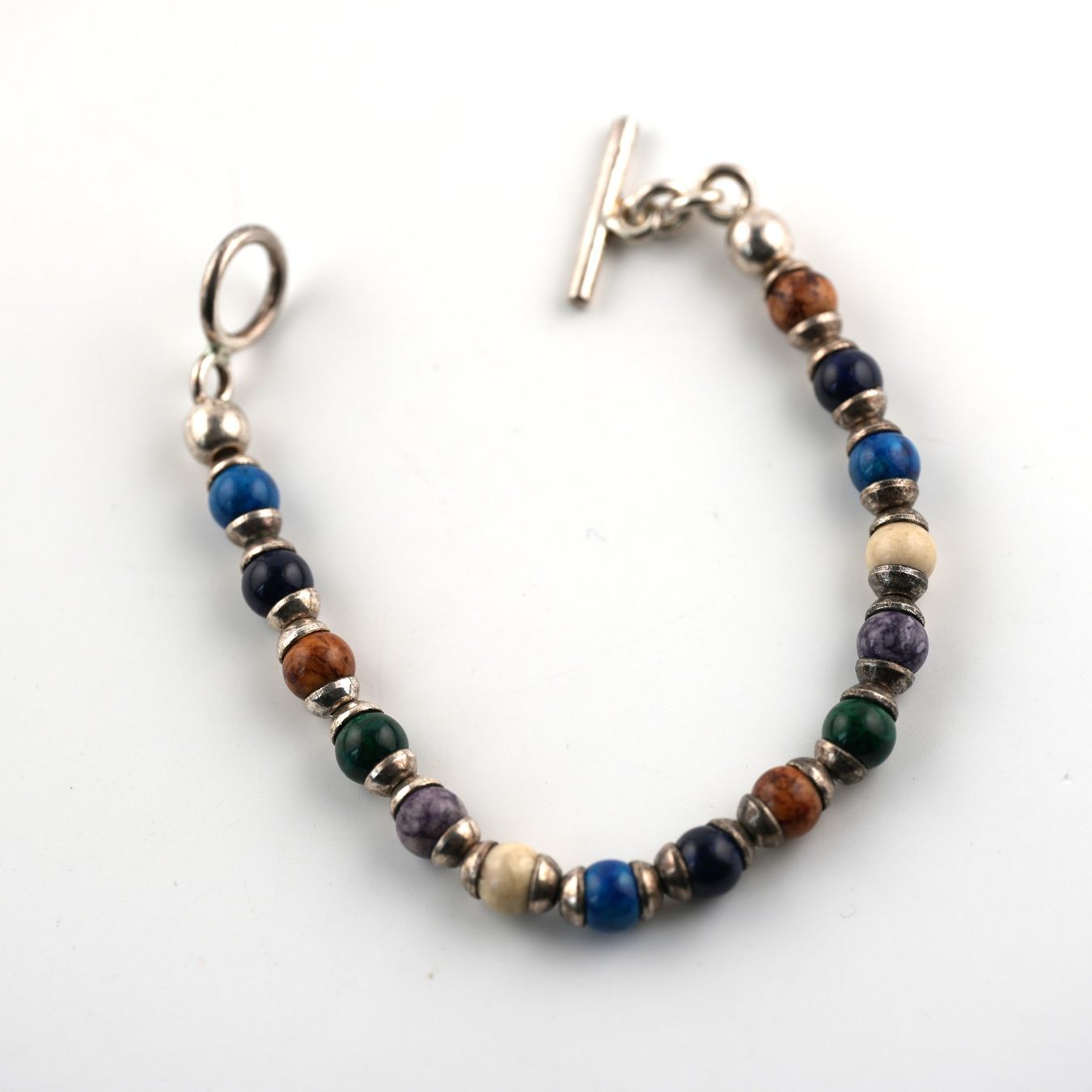 Bracciali & Braccialetti: Silberarmkette 925 mit farbigen Steinen – Usato da Basel venduto da Vip24 1