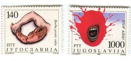 Briefmarken "Kampf gegen AIDS". Jugoslawien
