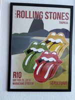 Rolling Stones Poster Rio Konzert 2016 gerahmt neuwertig