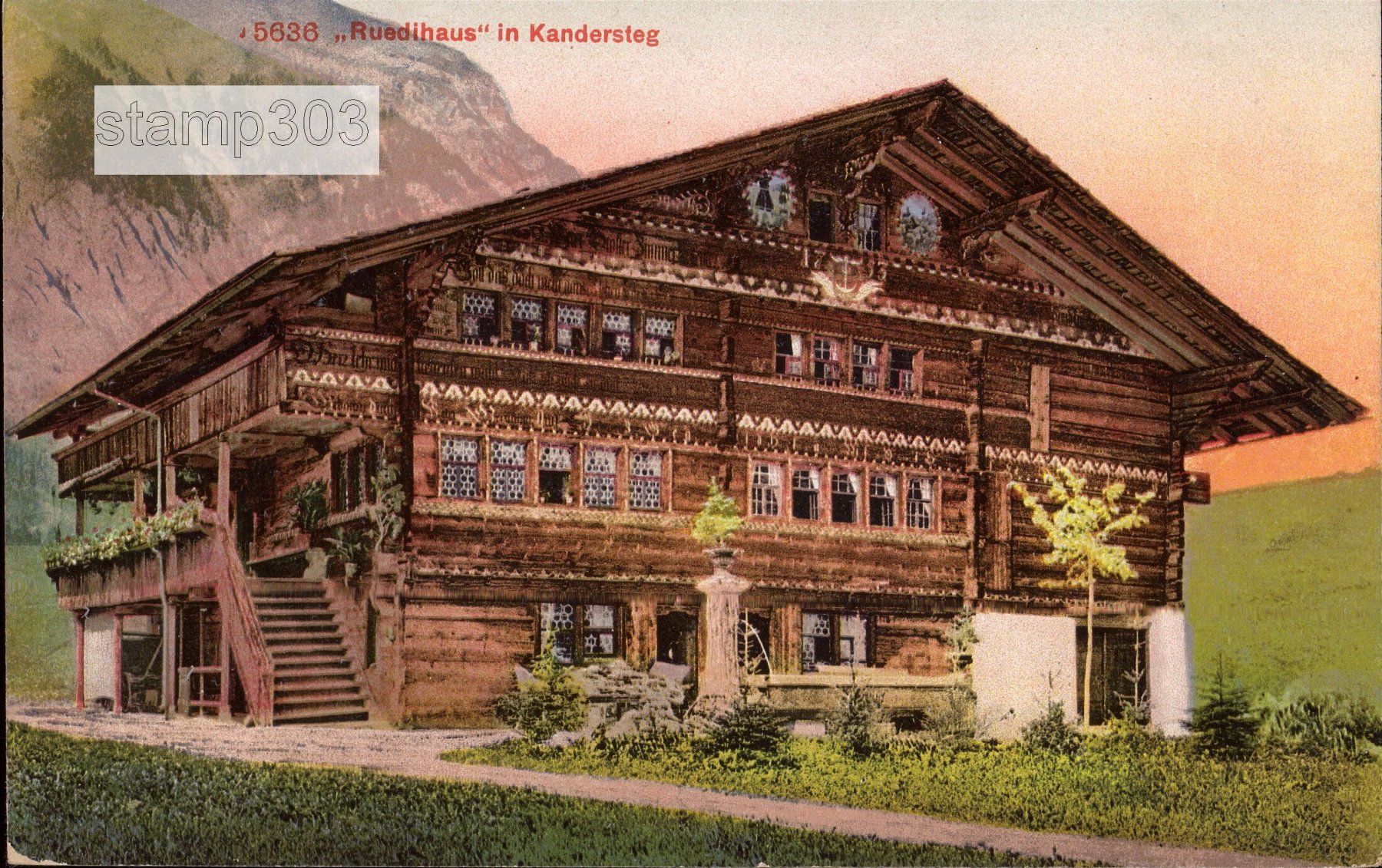 Cartoline postali: AK Kandersteg _ Ruedihaus – Usato da Eggersriet venduto da stamp303