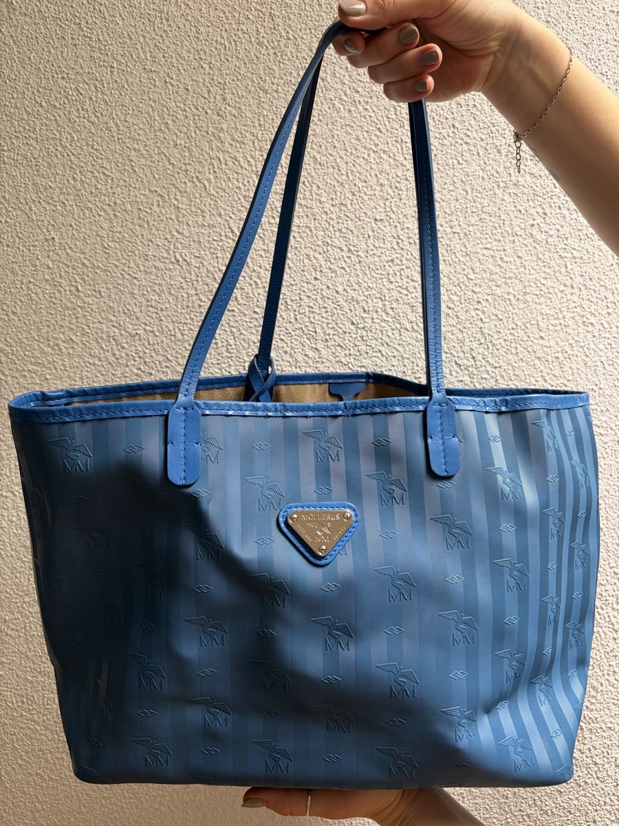 Maison Mollerus Taschen: Maison Mollerus bag, blue with silver detail – Gebraucht aus Zürich von Halloumi8003 1