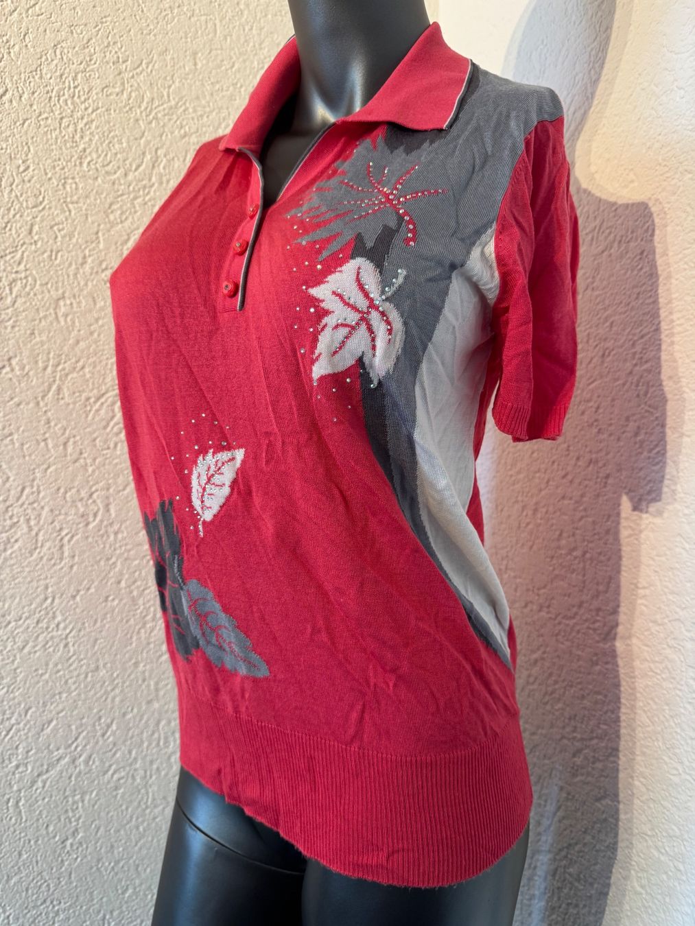 Magliette Polo: Damen-Polohemd mit Herbstlaub-Muster Gr M – Usato da Frenkendorf venduto da Style365 2