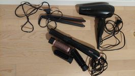 Haarstyling-Set: Warmluftbürste & Haartrockner & Haarglätter