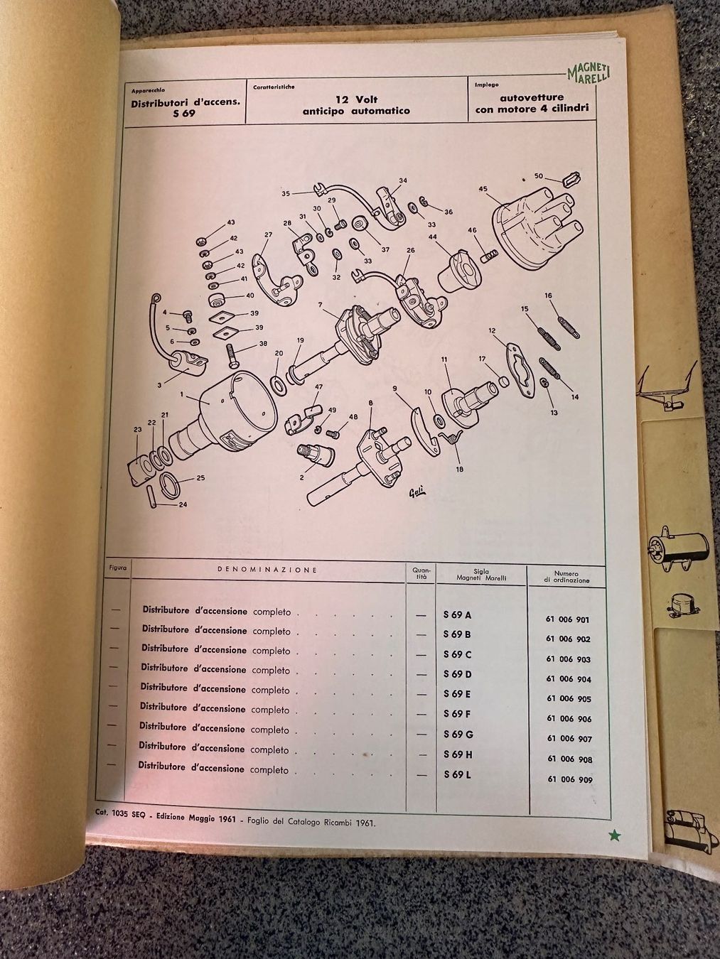Lancia Documenti: Liste , MAGNETI MARELLI , Lancia 1962 , Oldtimer – Usato da Boswil venduto da pavo1 9