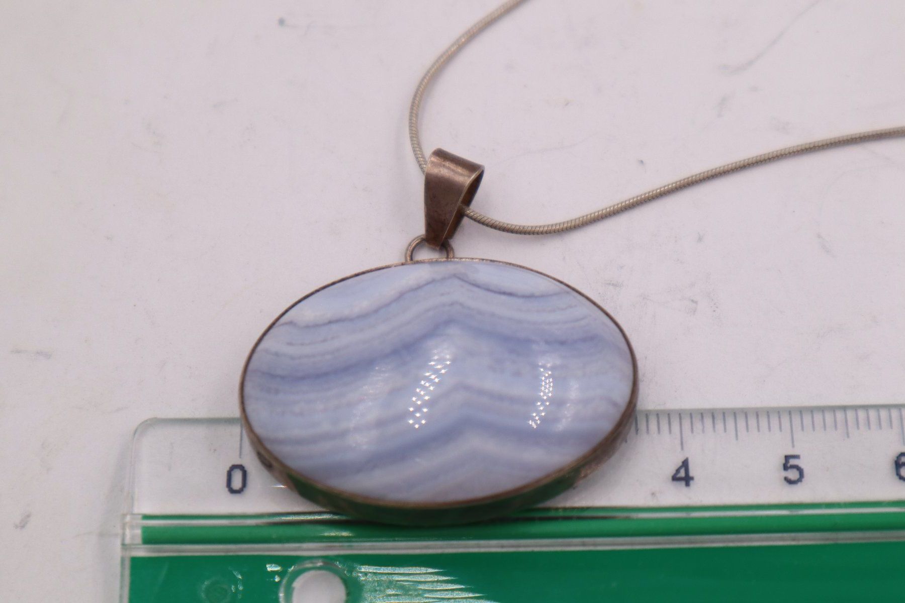 Anhänger: Grosser Silber Anhänger mit Silber Kette, blauer Edelstein – Gebraucht aus Baden von TellsKuchenhaus 7