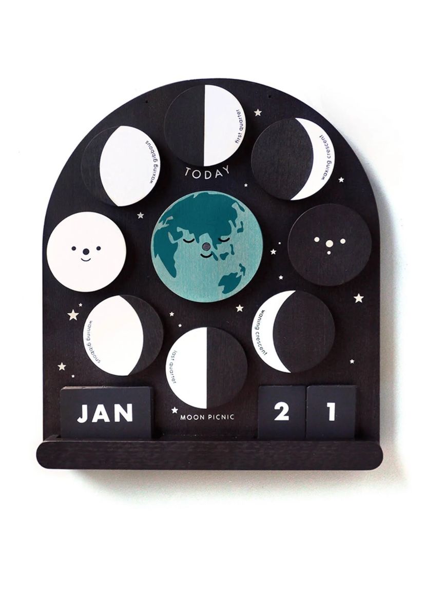Calendari: Moon Picnic, Mondphasenkalender aus Holz – Nuovo (secondo la descrizione) da Erlenbach ZH venduto da Arti83 2