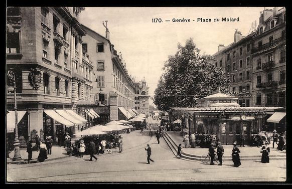 Cartoline postali: AK Genève, Place du Molard – Usato da Berlin venduto da bartko-reher