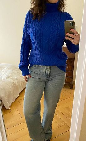 & other stories, Pulli mit Kragen, blau, S