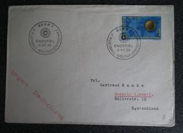 1954 Bern, Fussball-Weltmeisterschaft Brief nach Deutschland