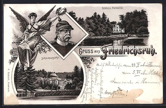 Cartoline postali: Vorläufer-Lithographie Friedrichsruh, 1 – Usato da Berlin venduto da bartko-reher