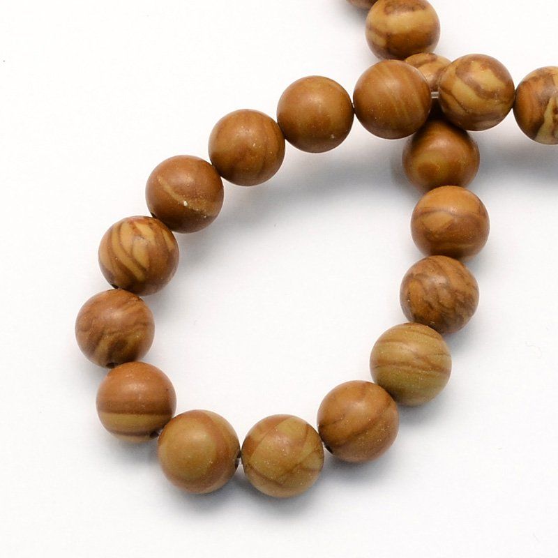 Pietre preziose: Tigerskin Perlen 6mm braun, 1 Strang – Nuovo (secondo la descrizione) da Alpnachstad venduto da perlengaby 1