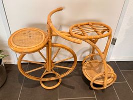 Origineller Velo Rattan Bambus Pflanzenhocker 1950er Jahre