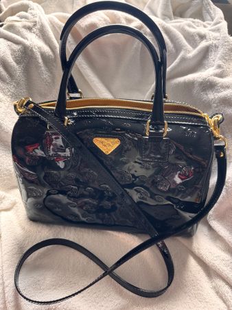 Maison Mollerus  Lackledertasche 32x19 cm Umhängetasche, NEU