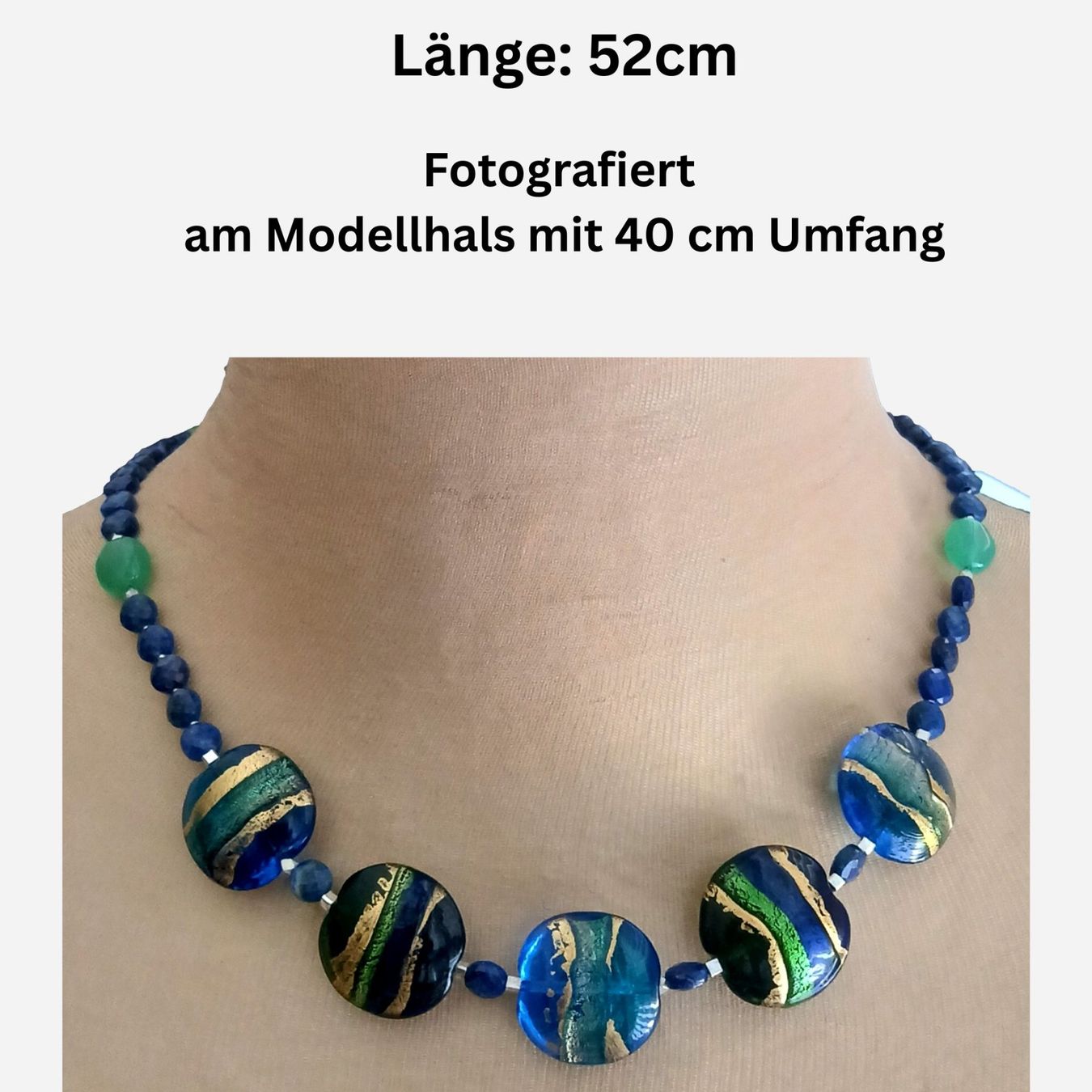 Colliers: Statement Lapislazuli Murano  Halskette blau Unikat bicolor – Neuf avec emballage d'origine à Lütisburg par Emarra 2