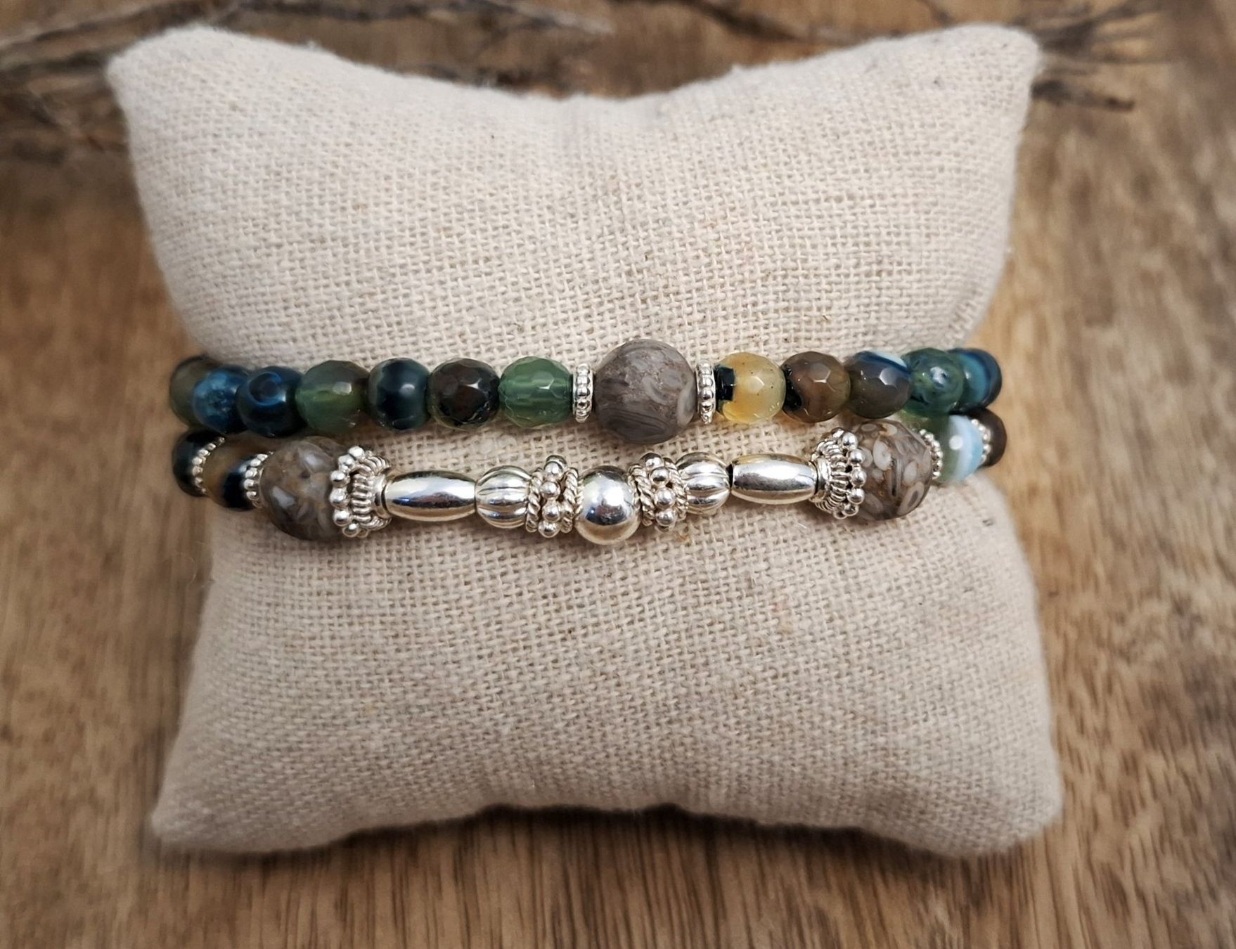Bracciali & Braccialetti: LINA - Perlenarmband - grün - Silber – Nuovo e nell'imballaggio originale da Mühlethal venduto da nicita-modeschmuck 1