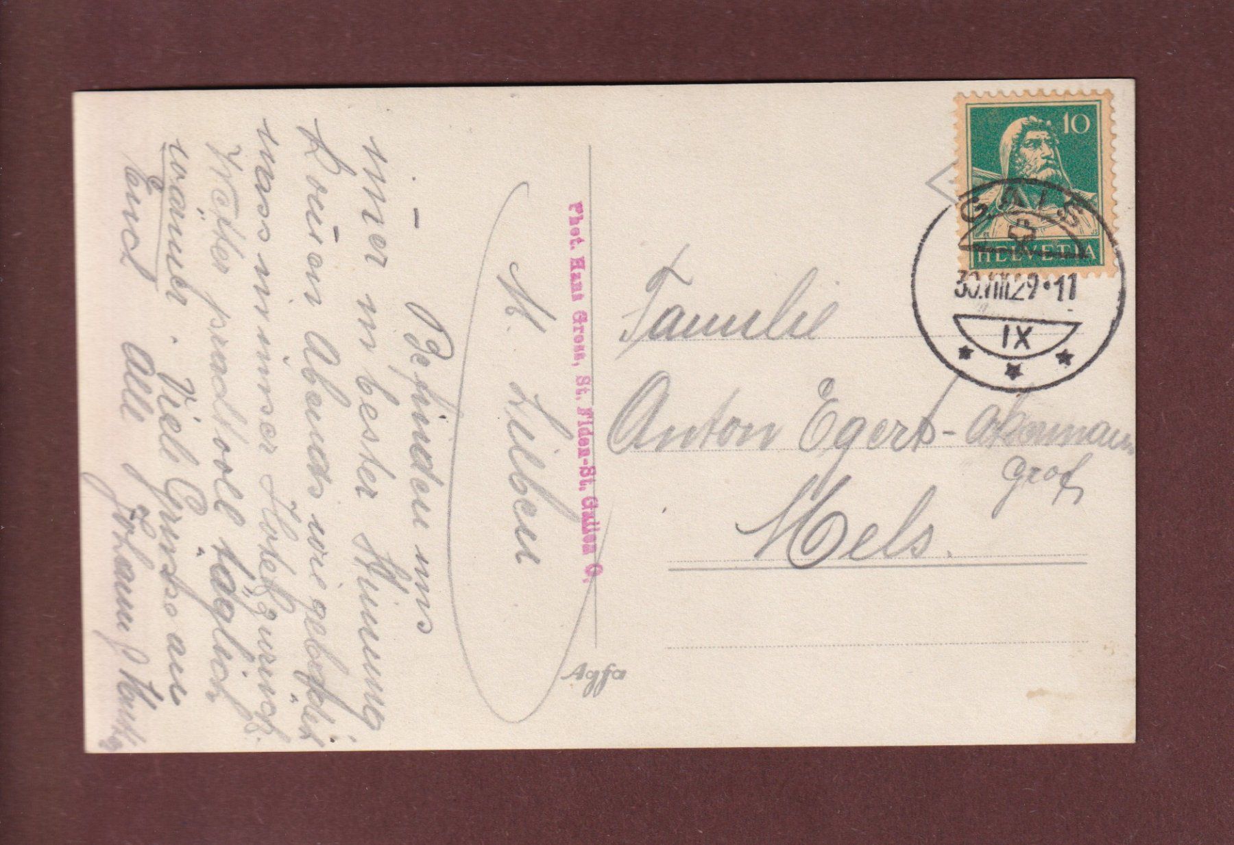 Cartoline postali: Gasthaus GÄBRIS - Säntis - 1929 – Usato da Pully venduto da nicecards 1