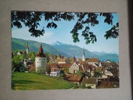 AK Stadt Zug mit Wahrzeichen und Rigi