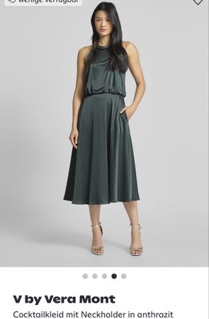 V by Vera Mont Cocktailkleid mit Neckholder anthrazit Gr.38