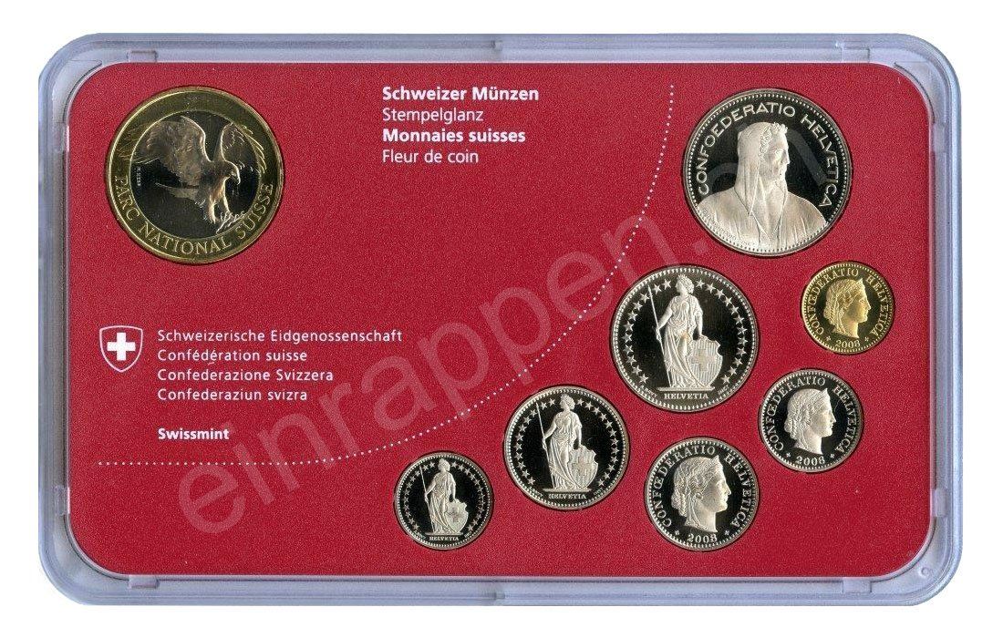 Tutti le monete: SET de monnaie suisse de 2008 non circulé FDC – Nuovo e nell'imballaggio originale da Fribourg venduto da Kiki020