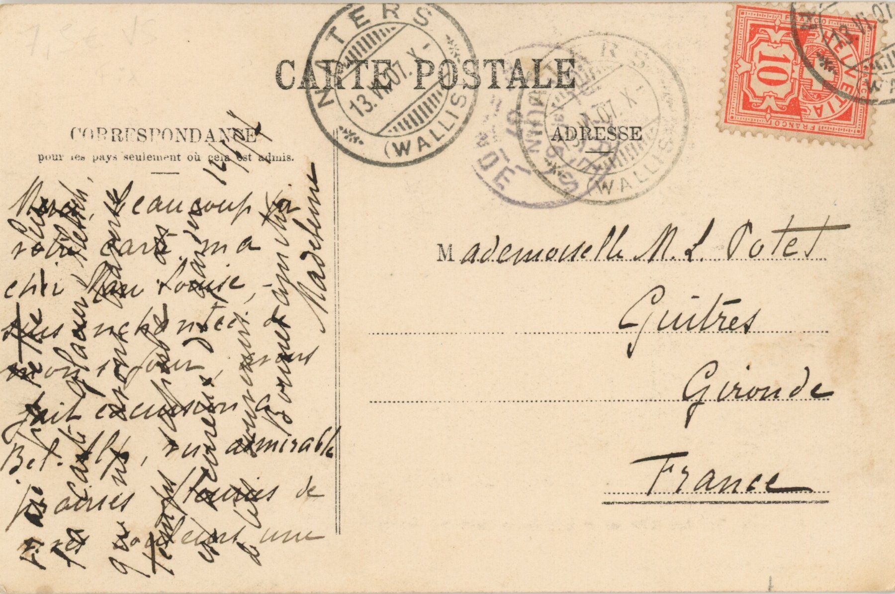Cartoline postali: Belalp  VS  ob Blatten / Naters mit Eggishorn     um 1907 – Usato da Brig venduto da Valcards54 1
