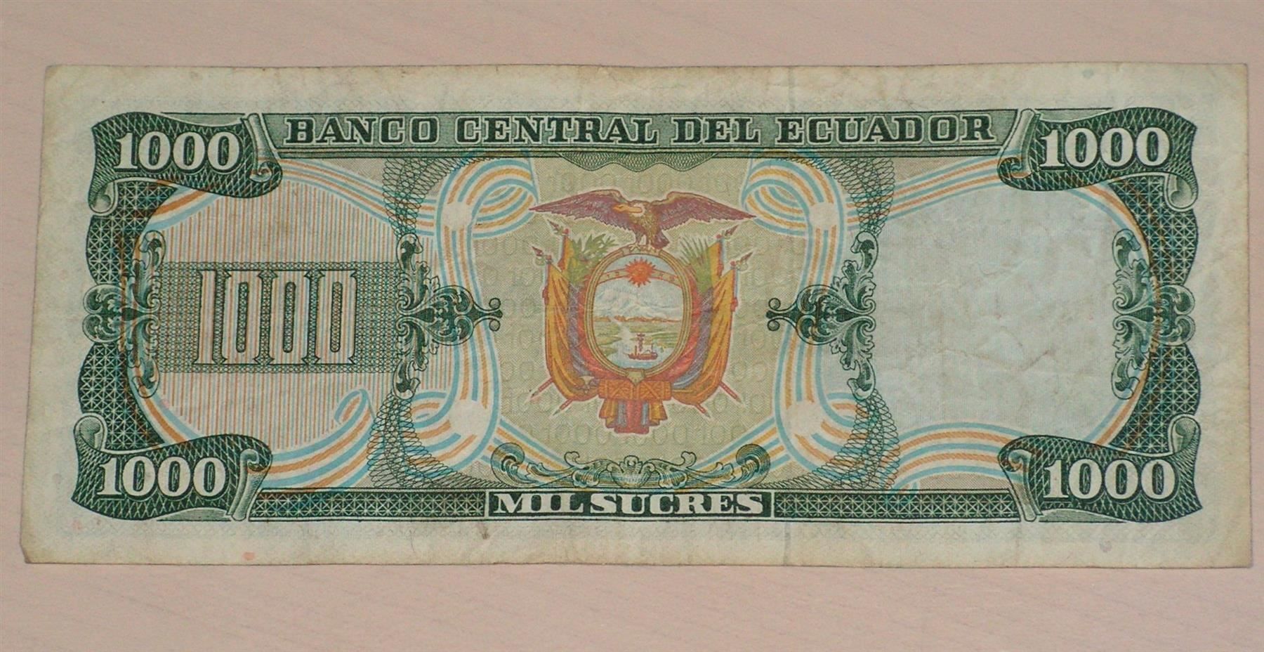 Banconote: Banknote Ecuador 1000 Sucres, 1984 – Usato da Oberriet SG venduto da Manick 1