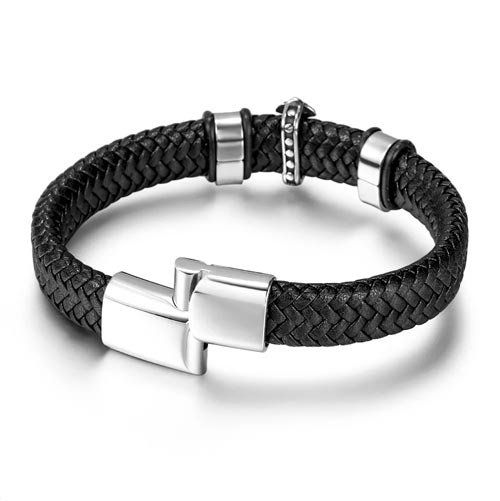 Bracciali & Braccialetti: Lederarmband mit eingelegtem Kreuz – Nuovo e nell'imballaggio originale da Liestal venduto da OMAROSHOP 3