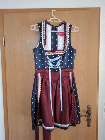 Dirndl Krüger Madl blau gepunktet Grösse 38 