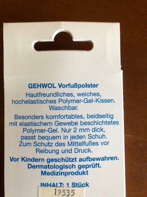 Pedicure: Vorfusspolster gegen Schmerzen – Nuovo e nell'imballaggio originale da Nottwil venduto da Frontal 1