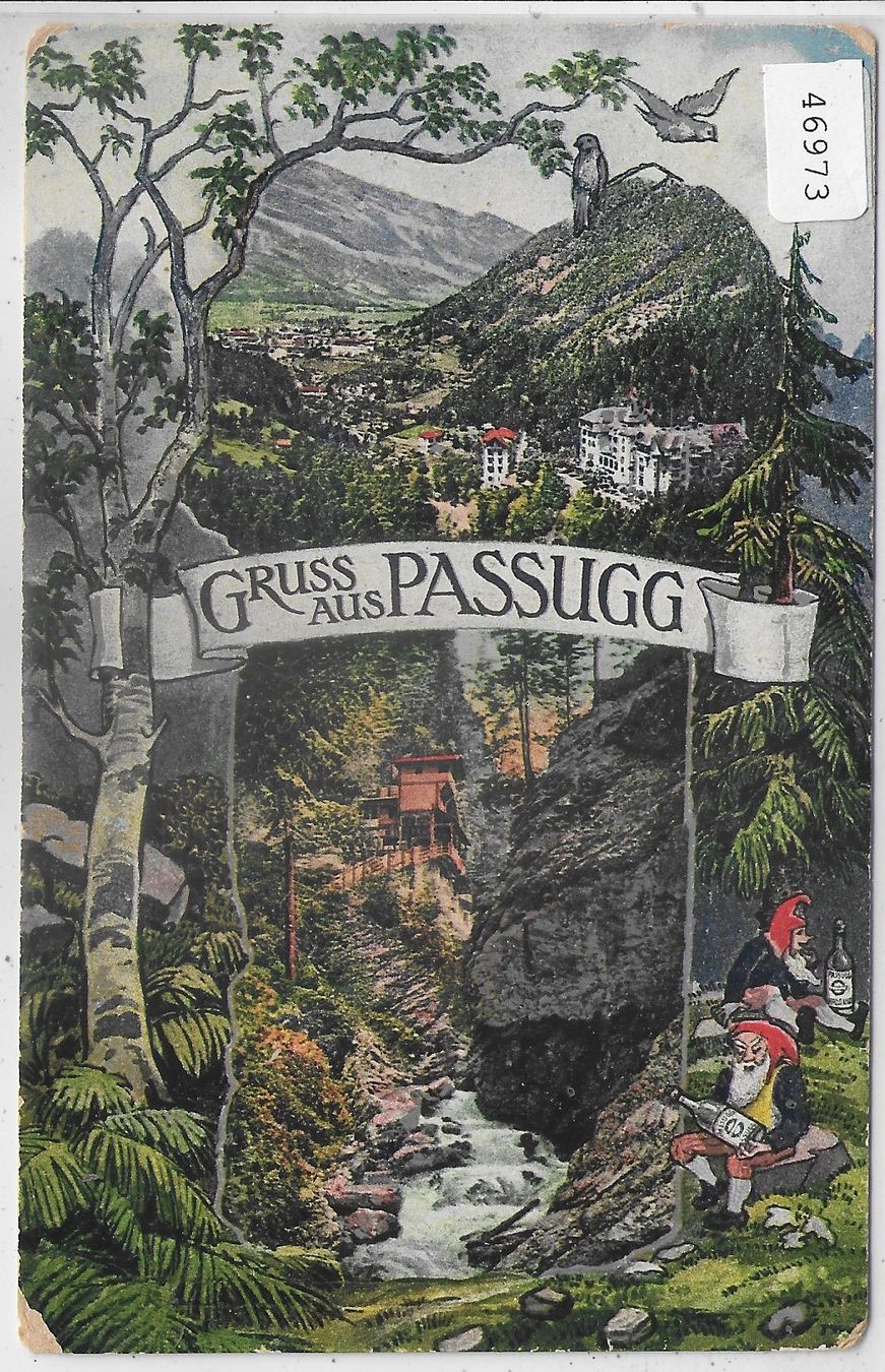Cartoline postali: Gruss aus Passugg - Zwerge - Litho – Usato da Ettingen venduto da Kartenplanet