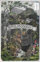 Gruss aus Passugg - Zwerge - Litho