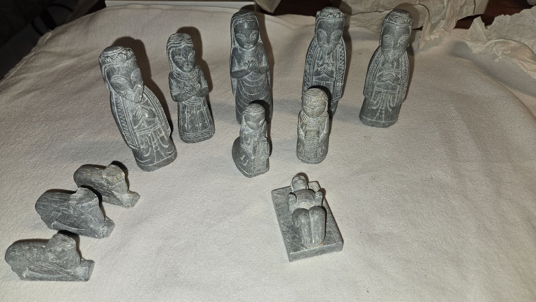 Figuren: Krippenfiguren Set aus Speckstein Indien  – Gebraucht aus Uzwil von BrokiFloh