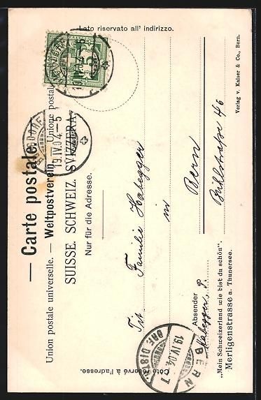 Cartoline postali: AK Merligen, Merligenstrasse, Tunnel – Usato da Berlin venduto da bartko-reher 1