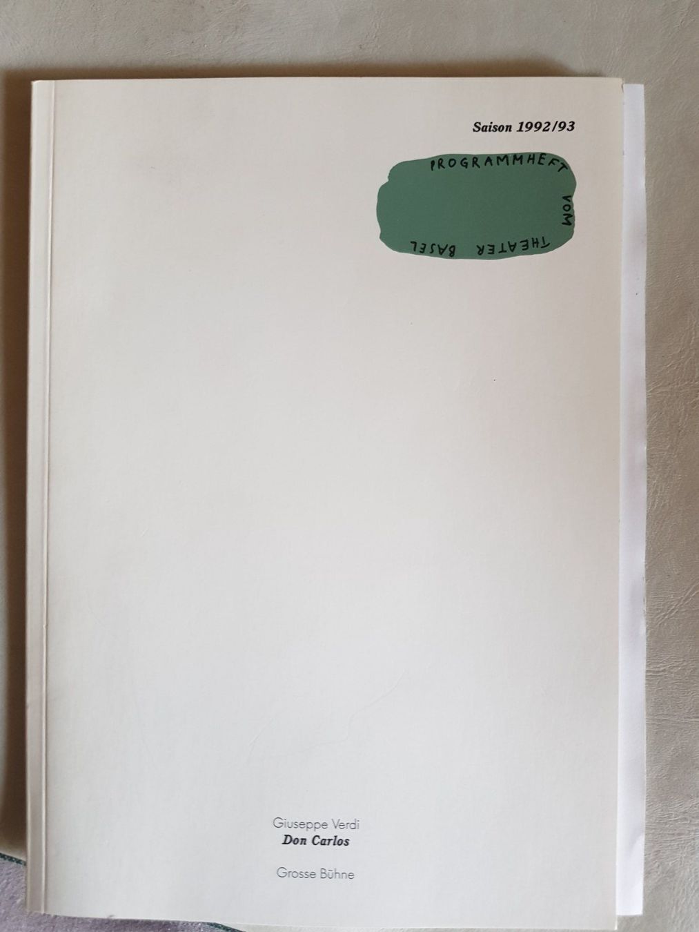 Documenti: Programmheft Theater Basel 1992/1993 – Usato da Walterswil BE venduto da Lonitti 4