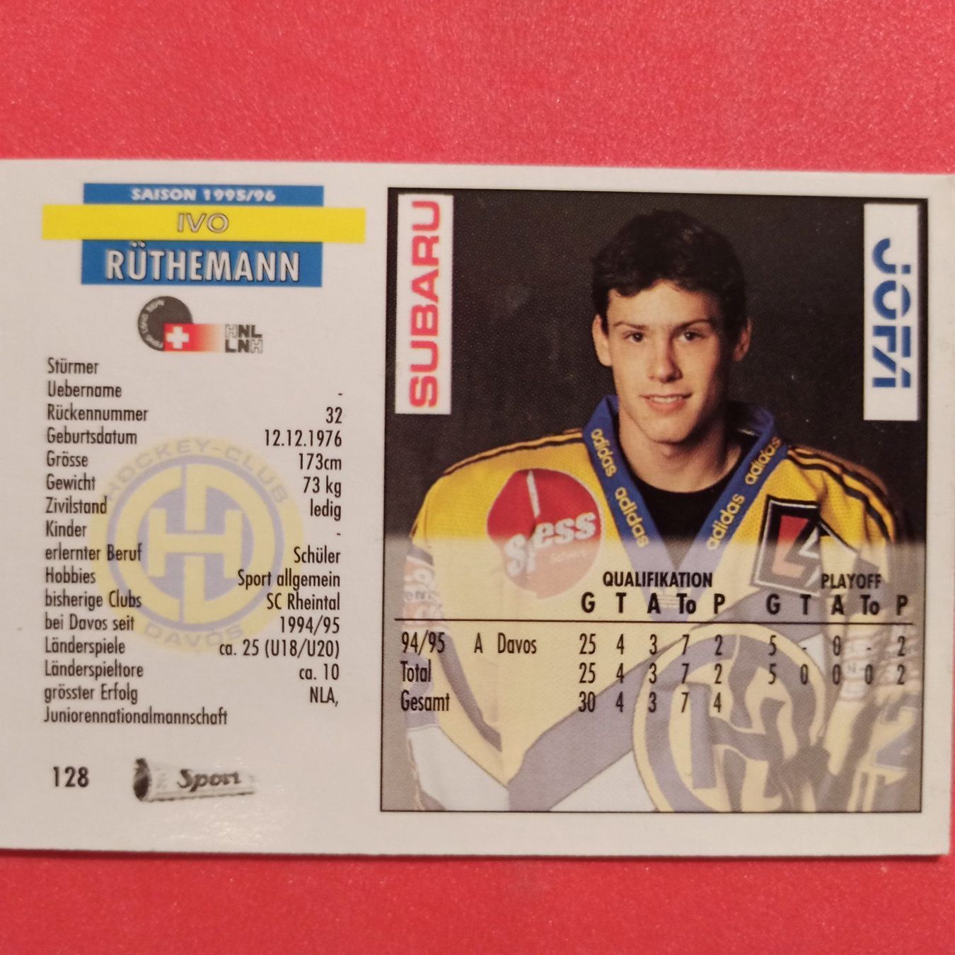 Carte collezionabili: Ivo Rüthemann - HCD - 1995/96 – Usato da Dübendorf venduto da kb86_MOVIE 1