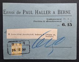 Luxus Ziffermuster SBK 57 weisses Papier Nachnahme Bern