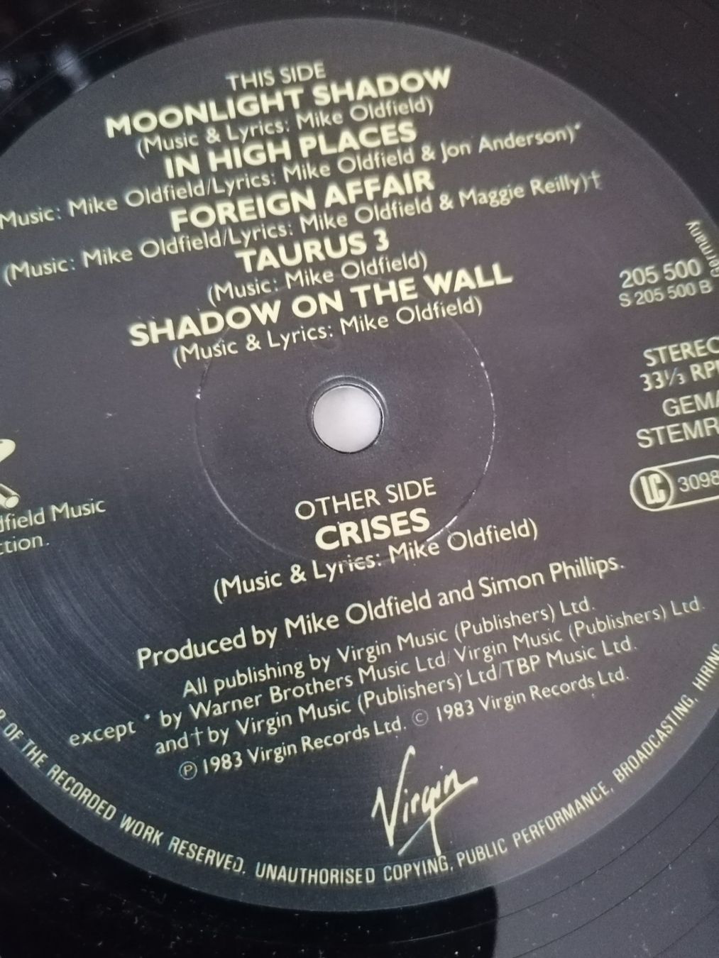 Dischi in vinile: LP - Mike Oldfield - Crises - Vinyl – Usato da Basel venduto da vintagecollector 5