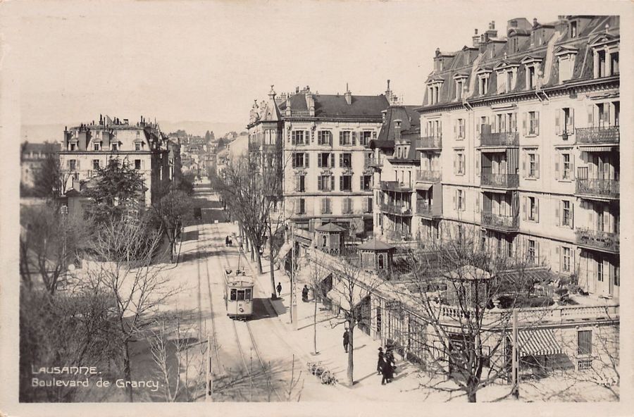 Cartoline postali: Lausanne, Boulevard de Grancy, animée, circulée 1931 – Usato da Frauenfeld venduto da POML