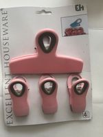 4er Set Clipverschluss Frischhalteklammern, Rosa, Neu! Nr.5