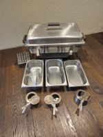 Chafing Dish Edelstahl Set, Zubehör und Brennpastehalterug
