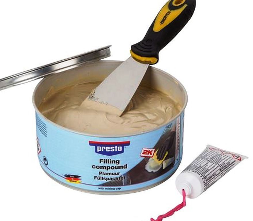 Materiale di riempimento: 2-Komponenten-Polyesterspachtel Dose mit 1kg Inhalt – Nuovo e nell'imballaggio originale da St. Gallen venduto da schnaeppchen-preise 1