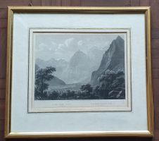 Bild - Stahlstich,  Blick gegen Glarus, bei Weesen