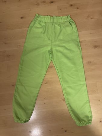 Neon grüne Stoffhose Gr. S 34