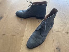 Navyboot Leder Stiefel, Gr. 40 grau