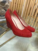 Damenschuhe Keilabsatz rot Gr 40 NEU