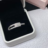 Moissanite Asymmetrischer Reihenring - Gr. 56