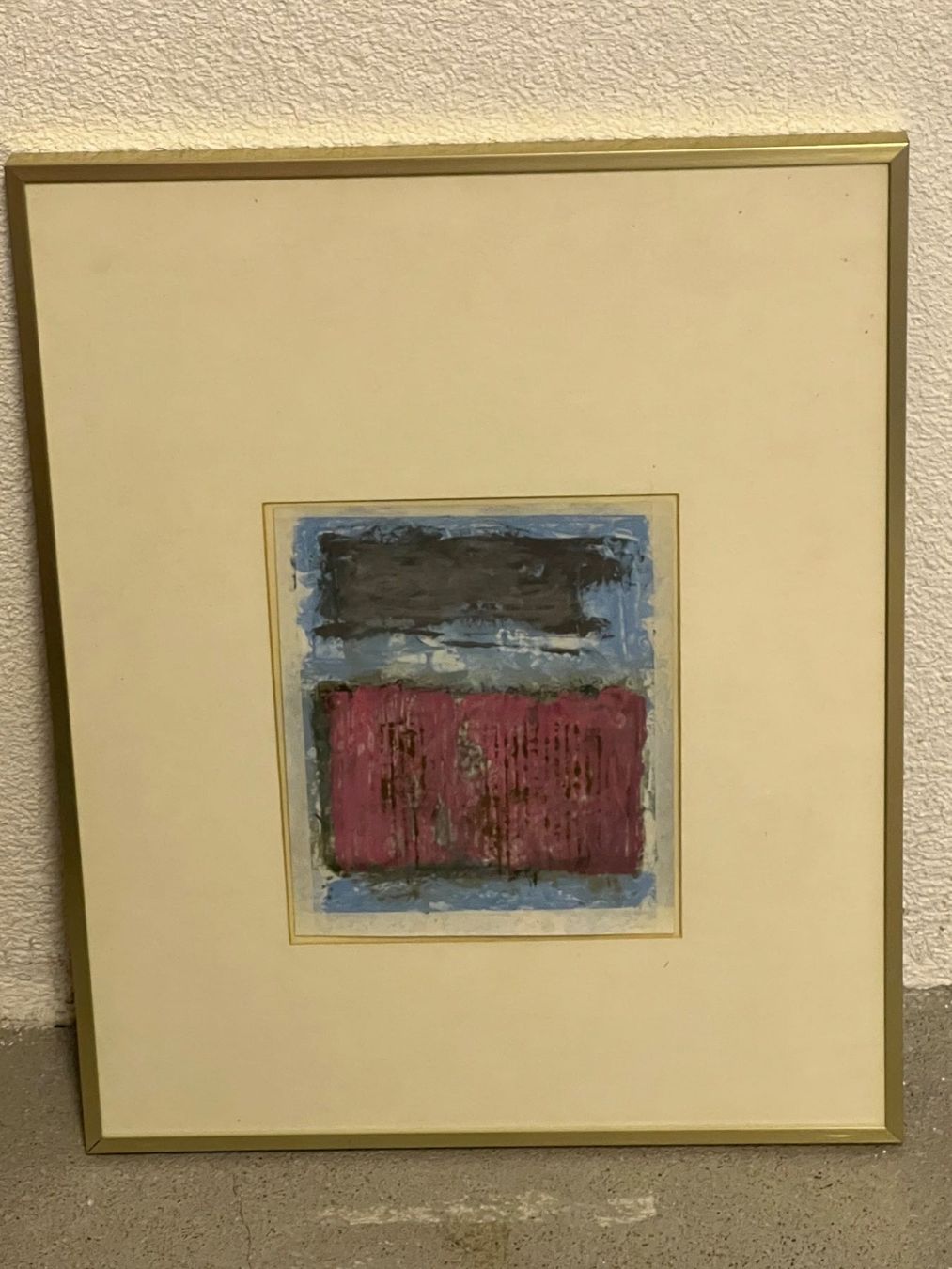Foto & Immagini: Gerahmtes Bild abstrakte Kunst Pink Blau Grau – Usato da Benken SG venduto da wingwinj