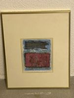 Gerahmtes Bild abstrakte Kunst Pink Blau Grau