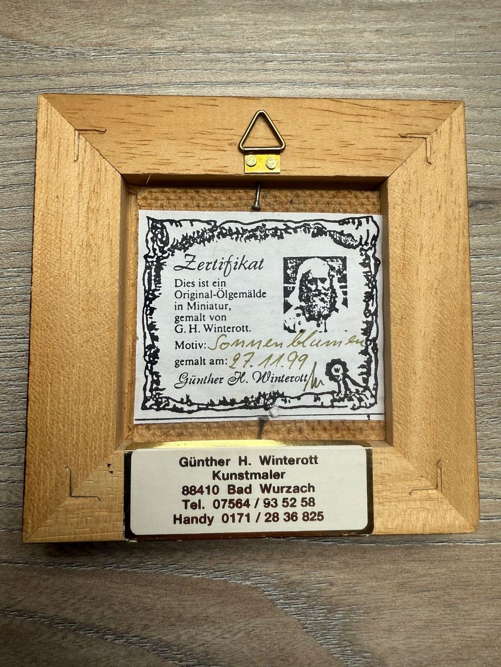 Dipinti: Original Miniatur-Ölgemälde von G.H.Winterott – Nuovo (secondo la descrizione) da Beringen venduto da anij 1